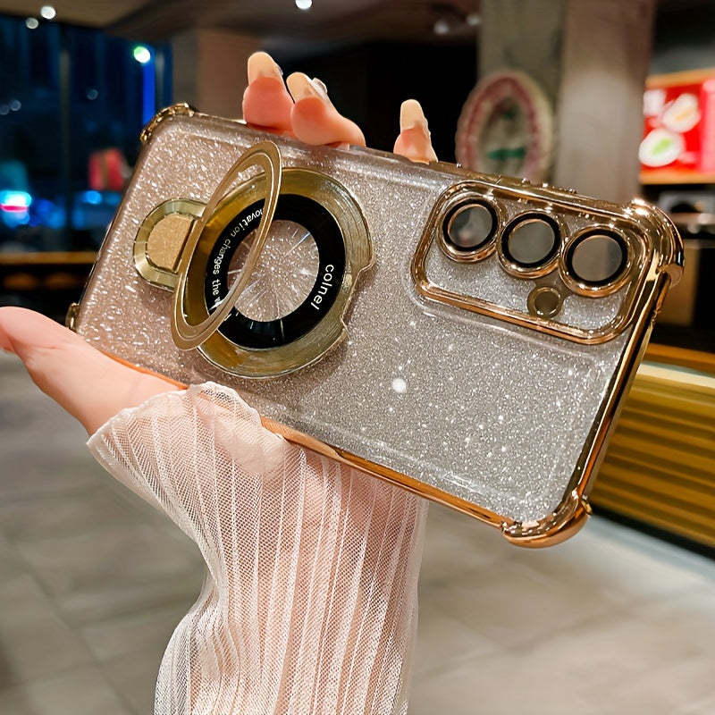 Husă de telefon magnetică cu gradient chic și suport pentru Samsung S24 Ultra/S23 Ultra/S22 Ultra și altele - Cadoul perfect de Paște, ziua de naștere, Crăciun pentru iubită, prieteni, familie