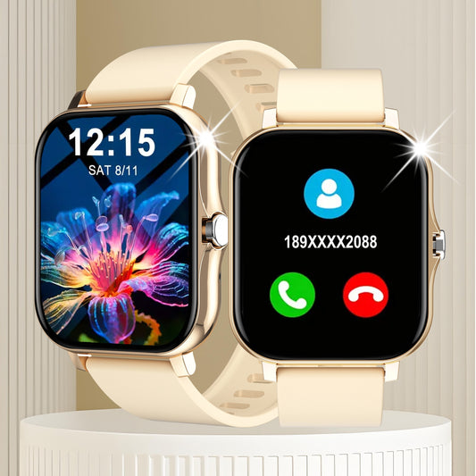 Smart Watch with 1.83 Inch Full Touch Screen, Silicone Strap, for Men and Women, Pedometer for Outdoor Sports and Fitness, Watch Faces, Wireless Calls, APP Connectivity, 100+ Sports Modes for Hiking, Mountaineering, Football, Basketball