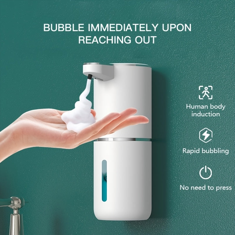 Dozator automat de săpun 380ml cu senzor fără atingere - Montat pe perete, baterie reîncărcabilă litiu, încărcare USB, design modern pentru baie și bucătărie, Dozator săpun baie|Dozator săpun modern|Dozator săpun fără atingere