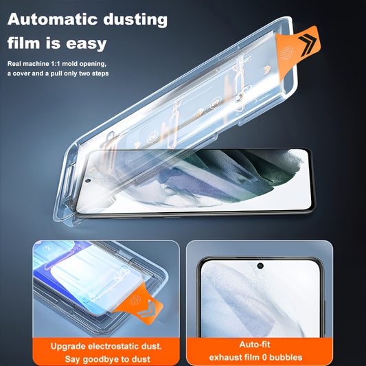 4 Pieces Dust-Free HD Screen Protector, One-Click Installation, Compatible for Samsung for Galaxy S25 Ultra, S24, S23 FE, S22, S21 Plus, FE, A55, A35, A54, A53, A16, A26 - Glass Protector