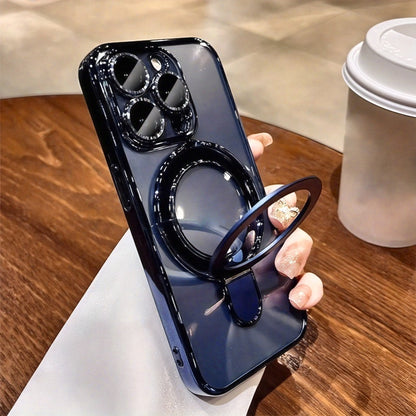 Un husă de telefon luxos și subțire cu suport, compatibil cu Iphone 16, 15, 14, 13, 12, 11 Plus Pro Max și 16E.
