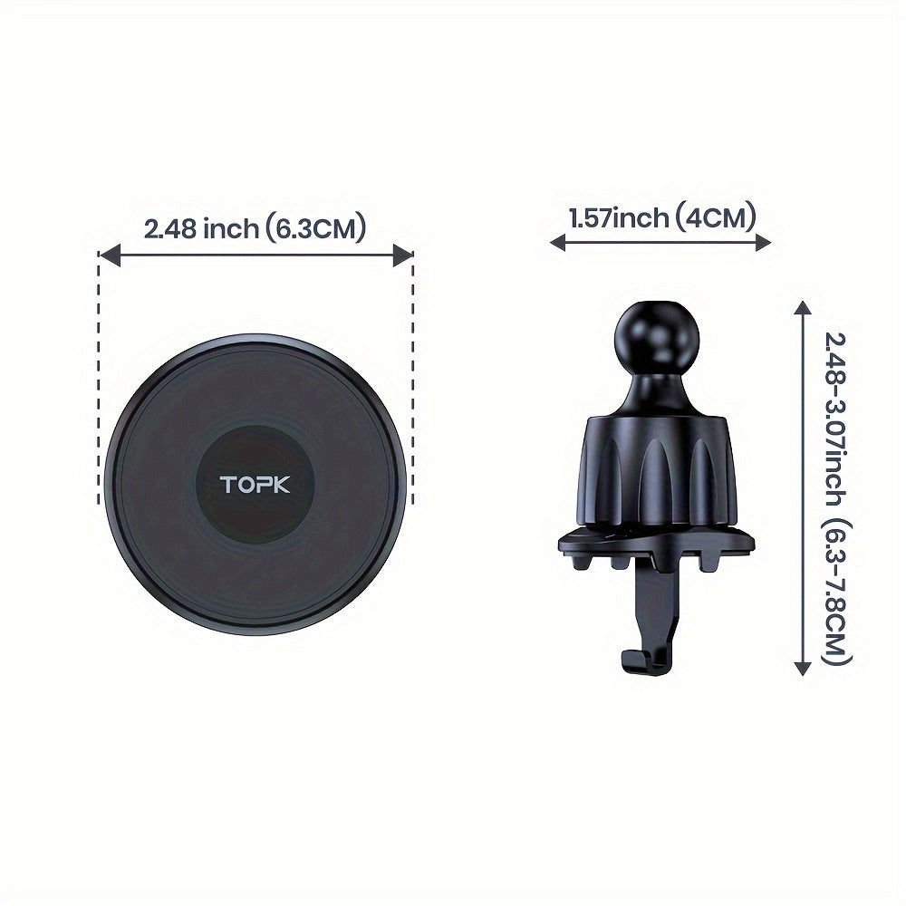 Suport auto magnetic pentru telefon cu magnetism puternic - Construcție ABS rezistentă, operare cu o singură mână, compatibil cu Magsafe, priză aer condiționat