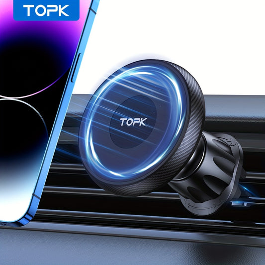 Suport auto magnetic pentru telefon cu magnetism puternic - Construcție ABS rezistentă, operare cu o singură mână, compatibil cu Magsafe, priză aer condiționat