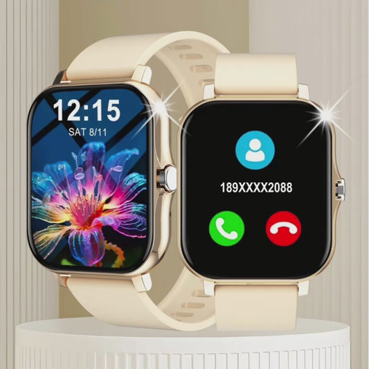 Ceas Smart cu Ecran Tactil Complet de 1,83 Inch, Curea din Silicon, pentru Bărbați și Femei, Pedometru pentru Sport și Fitness în Aer Liber, Fețe de Ceas, Apeluri Wireless, Conectivitate APP, 100+ Moduri Sportive pentru Drumeții, Alpinism, Fotbal, Basche