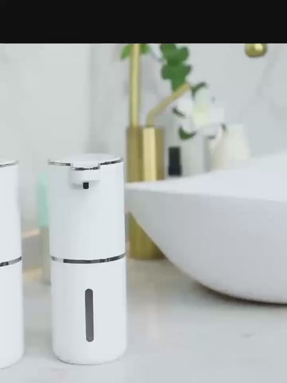 Dozator automat de săpun 380ml cu senzor fără atingere - Montat pe perete, baterie reîncărcabilă litiu, încărcare USB, design modern pentru baie și bucătărie, Dozator săpun baie|Dozator săpun modern|Dozator săpun fără atingere