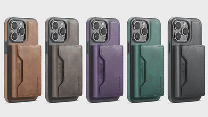 Husă pentru portofel magnetică pentru modelele for iphone 17, 16E, 16, 15, 14, 13 și 12 Pro Max Plus, cu suport pentru carduri, suport pentru încărcare wireless detașabil din piele artificială, cu 8 compartimente pentru carduri și protecție RFID, telefon